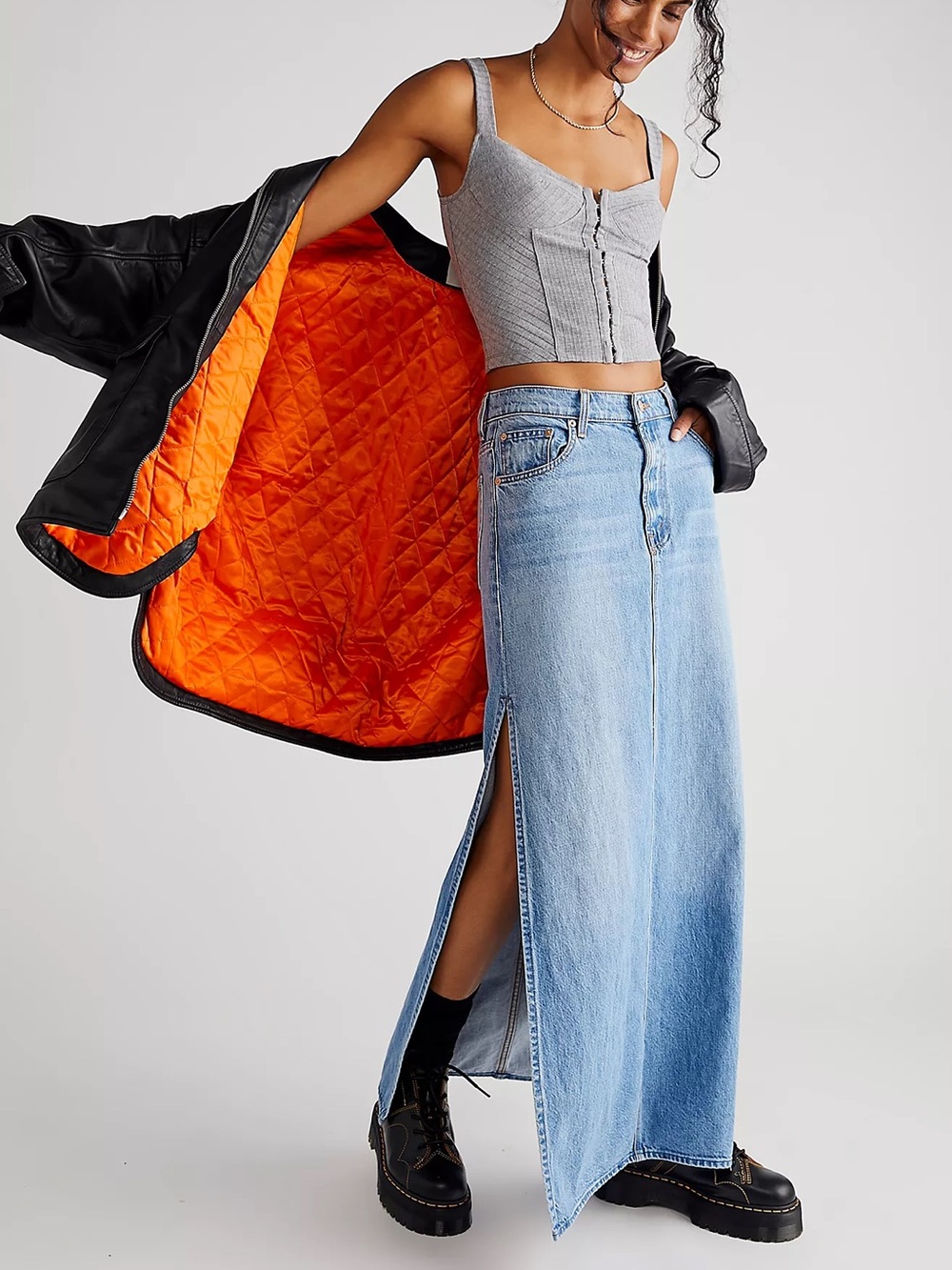 Snacks! by MOTHER The Fun Dip Slice Maxi Skirt